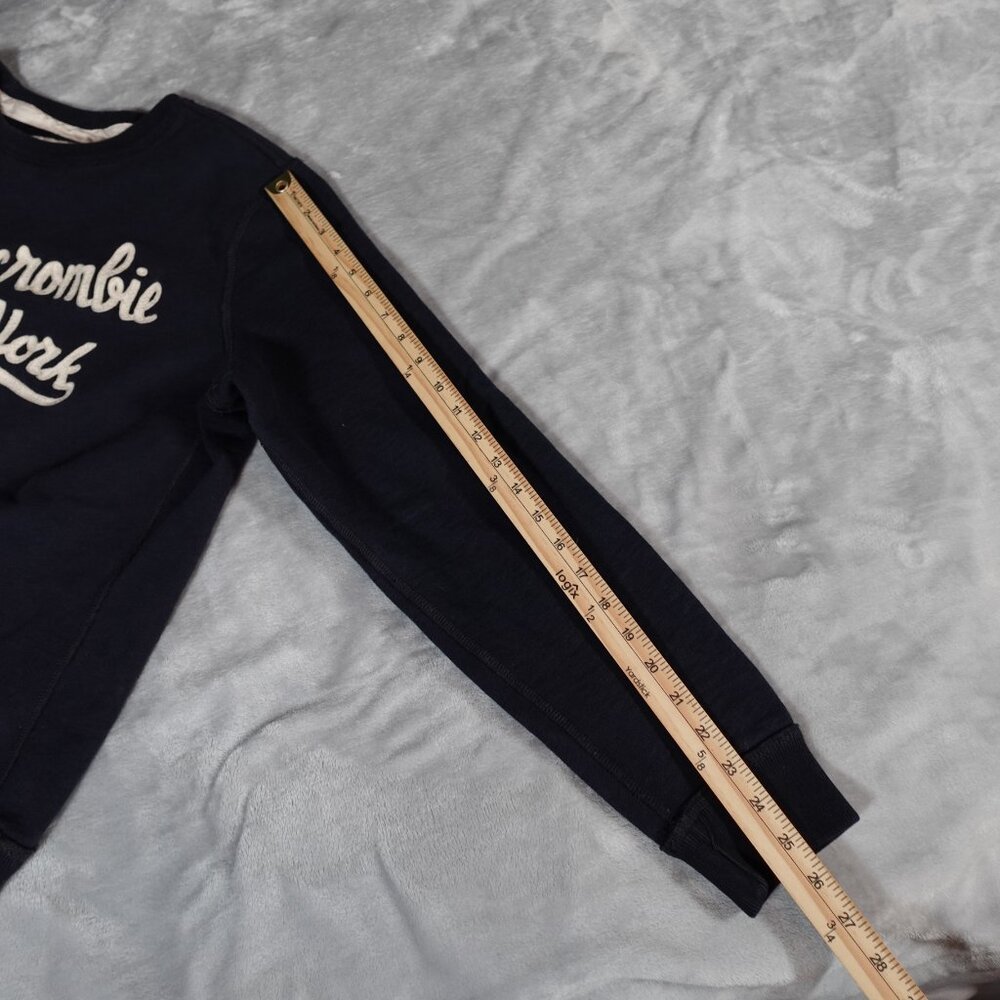 Abercrombie And Fitch New York Script Sweatshirt Mens M Slim Fit Blue - Picture 8 of 8